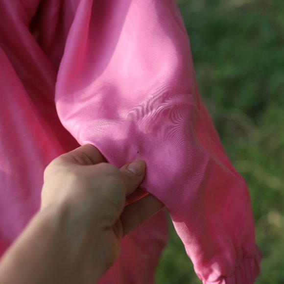 Vintage Bernardo | pink silk bomber jacket - Picture 7 of 9